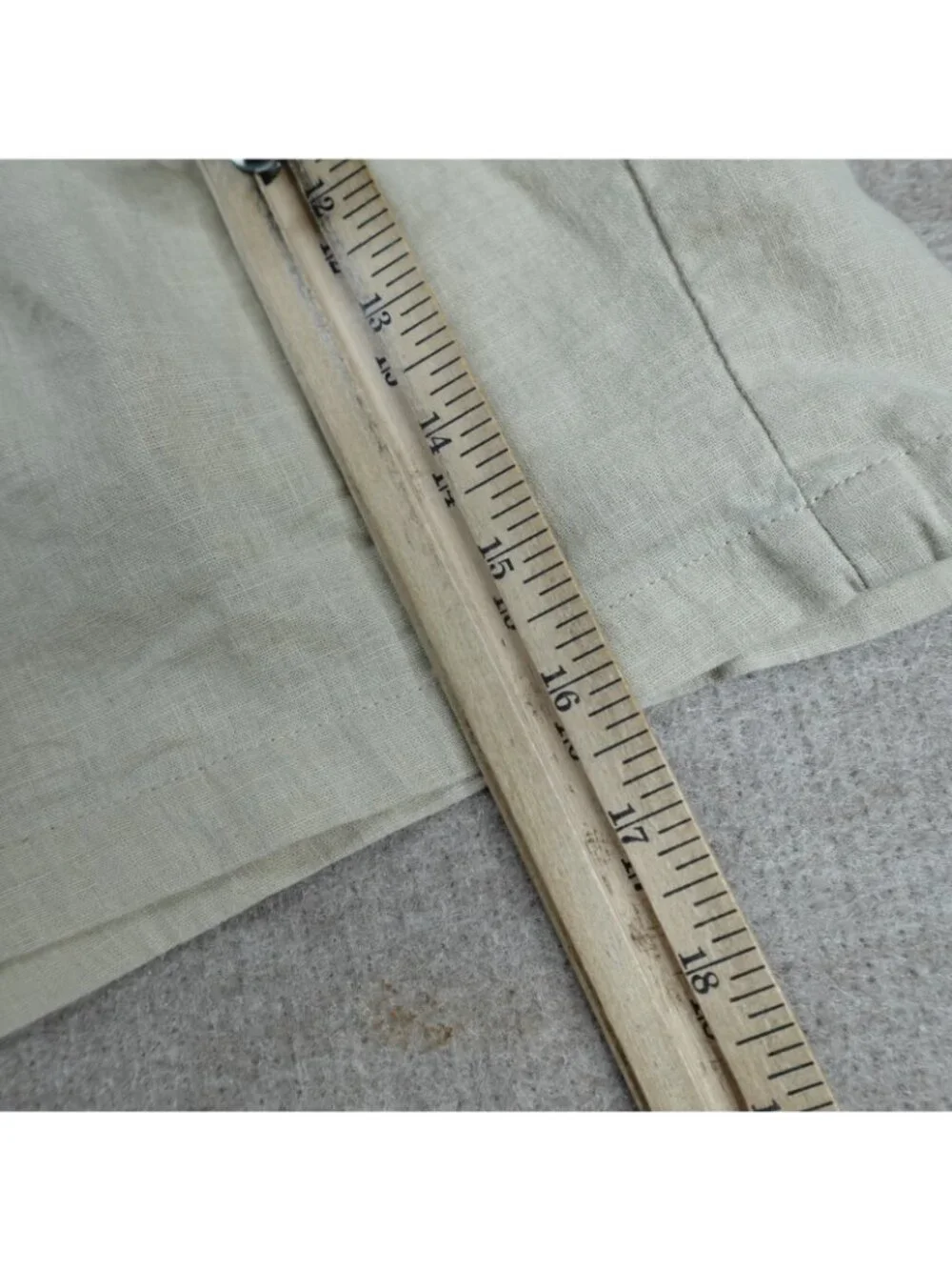 OAS Mens Shorts 2XL Beige Solid Drawstring Linen Cotton Pull On Stretch Waist